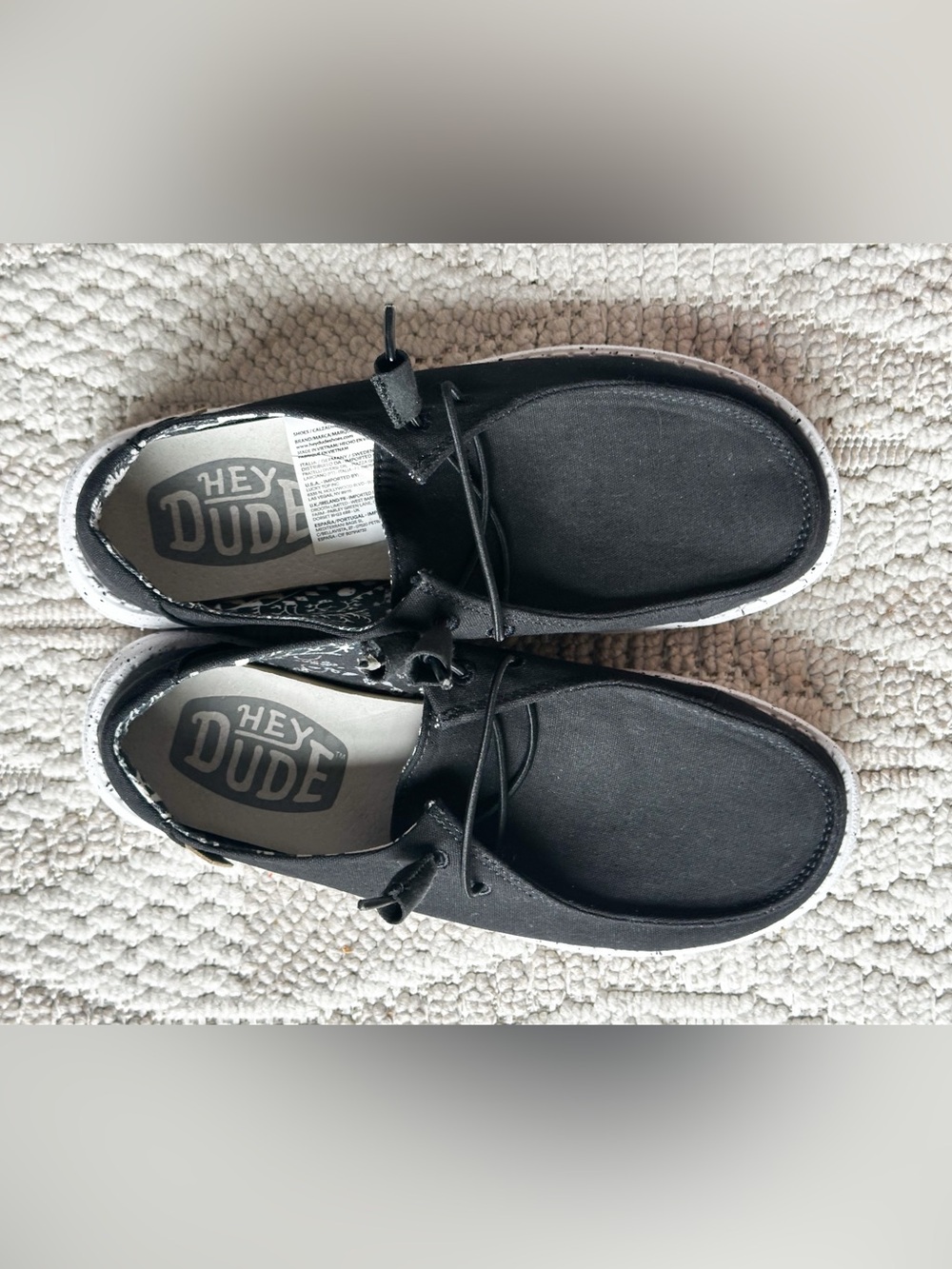 Hey Dude Wendy Basic Black Casual Shoes Size 6